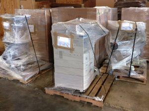 office equipment wrapped for electronic recycling